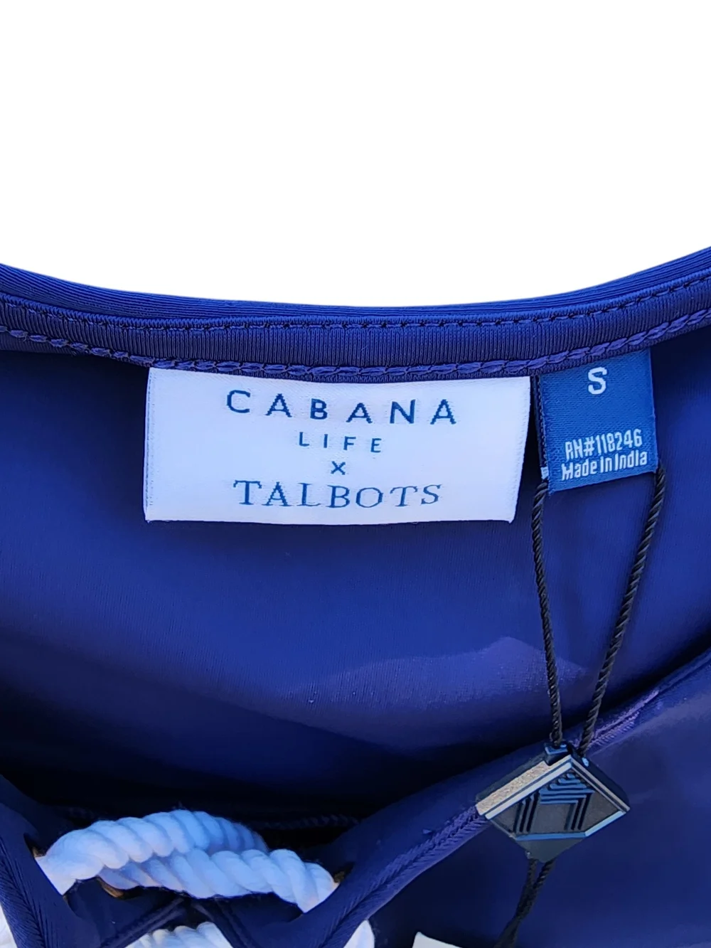 Cabana Life x Talbots Seychelles Blue Lace-Up Beach Dress UPF 50+ size Small